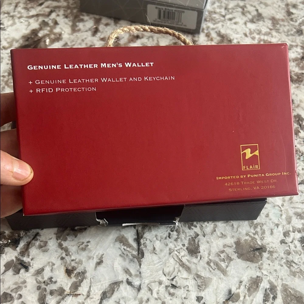 Black Leather Men's Wallet Gift Set